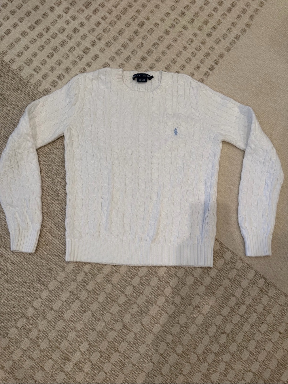 Ralph Lauren Girls Cable Knit Sweater, size L, 100% cotton